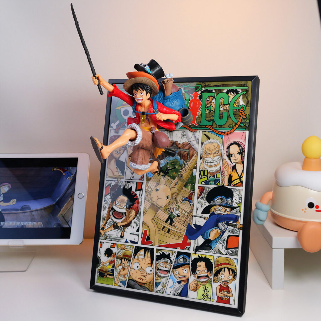 Asl Three Brothers 3D Painting: Luffy Breaks Out of the Comic | One Piece Figurines, Accessories, and Birthday Gifts