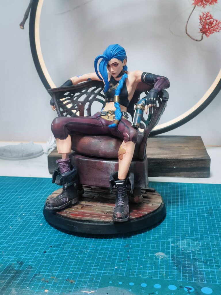 Jinx Battle of the Twin Cities Sitting Posture 15cm Figure League of Legends Figure Jinx Figure Jinx