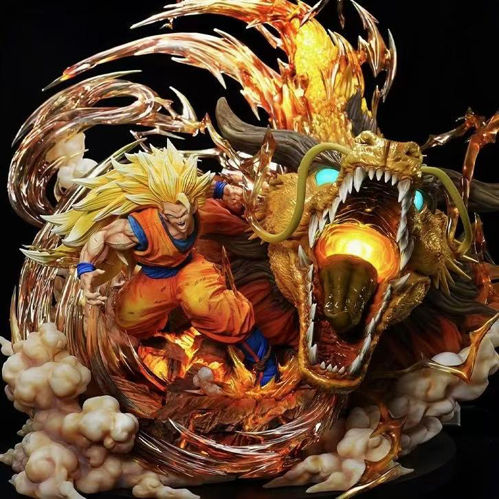 [Extra Large] Dragon Ball Gk Series Ls Dragon Fist Super Saiyan Goku Light-Up Figure Model Gift Ornament