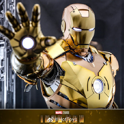 Hottoys Ht Mms 764 Iron Man Golden Iron Man Mark3 (Electroplated Bright Gold Version) Figure