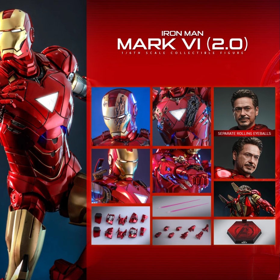Brand New in Stock Hottoys Ht Avengers Iron Man Mk6 Mms688 Armor Disassembly Station 2.0