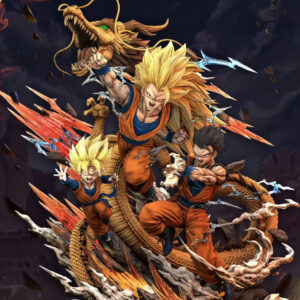 Dragon Ball Action Figure Model for Boys, Super Saiyan 3 Son Goku, Large Anime Figure, Two-Dimensional Display Piece