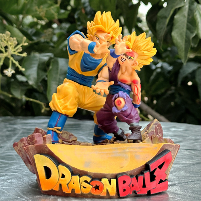 Dragon Ball Classic Scene Father's Energy Wave Son Goku Son Gohan Figure Anime Model Ornament Gift