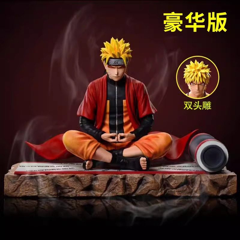 【Real Shot Deluxe Edition】Double-Headed Naruto Gk Figure Meditating Naruto Split Self Naruto Family Set Decoration
