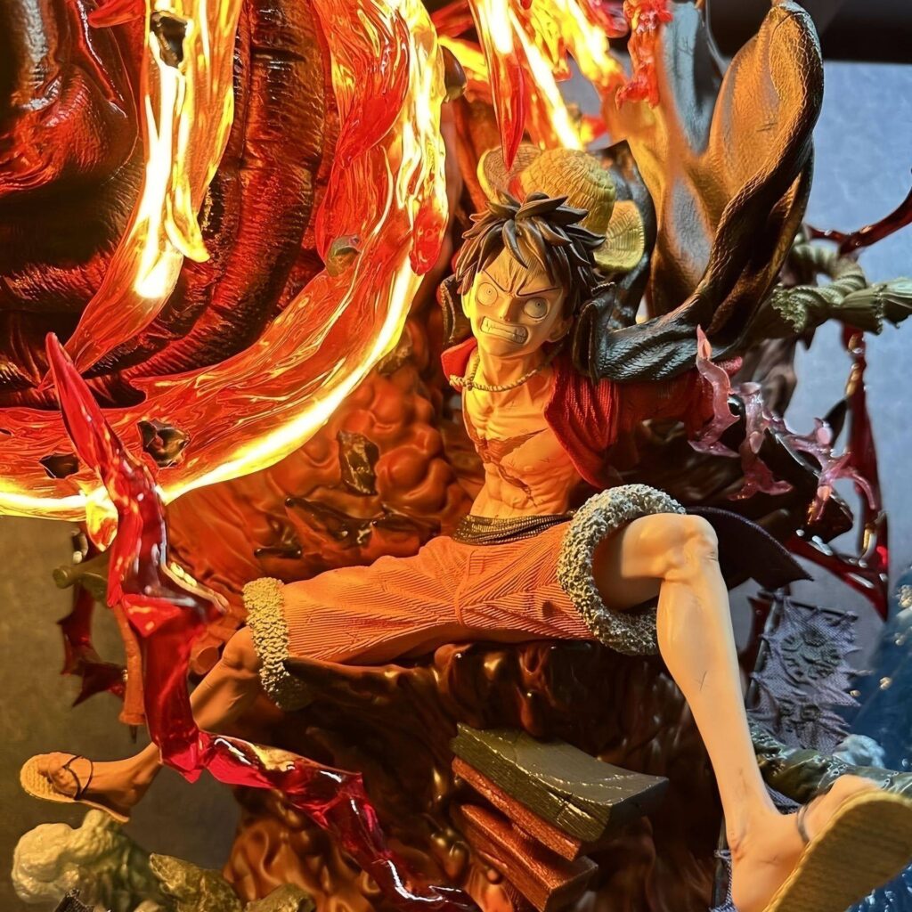 One Piece Figure, Fire Road Luffy, Extra-Large Figure, High-Quality Two-Dimensional Anime Figure, Cross-Border Decoration, Birthday Gift