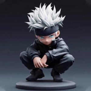 Spell Return Figure Q Version Squatting Gojo Satoru Trendy Toy Model Scenery Car Chassis Ornament Male Birthday Gift