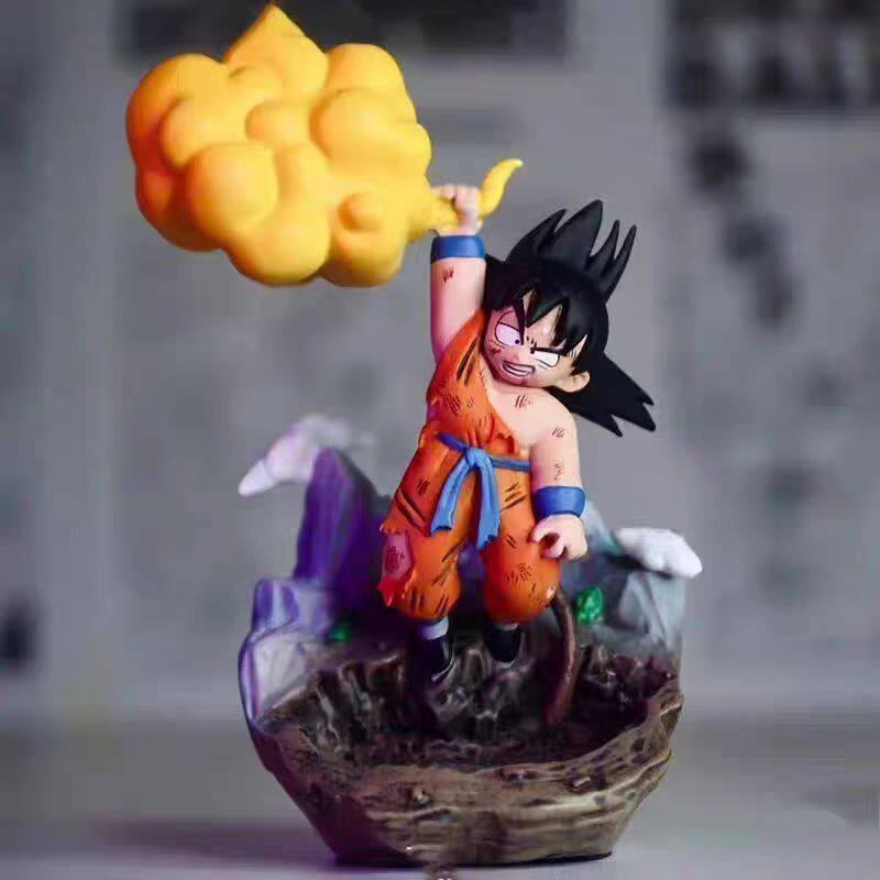 Dragon Ball Figure Third Edition Cloud Catching Little Goku Battle Damaged and Tired Super Saiyan Anime Peripheral Decoration