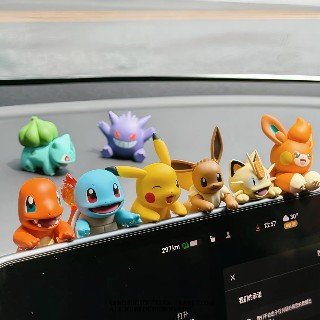 【Authentic】Pokémon Car Decoration Pikachu Bulbasaur Squirtle Dashboard Screen Ornament