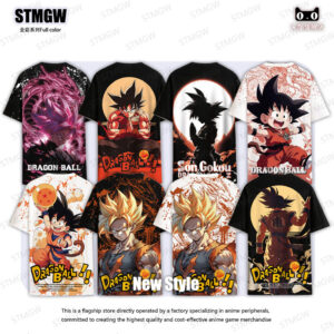 Dragon Ball Short-Sleeved T-Shirt for Men in Summer, Kakarot, Son Goku, Vegeta, Anime Peripheral Clothing, Printed Half-Sleeve