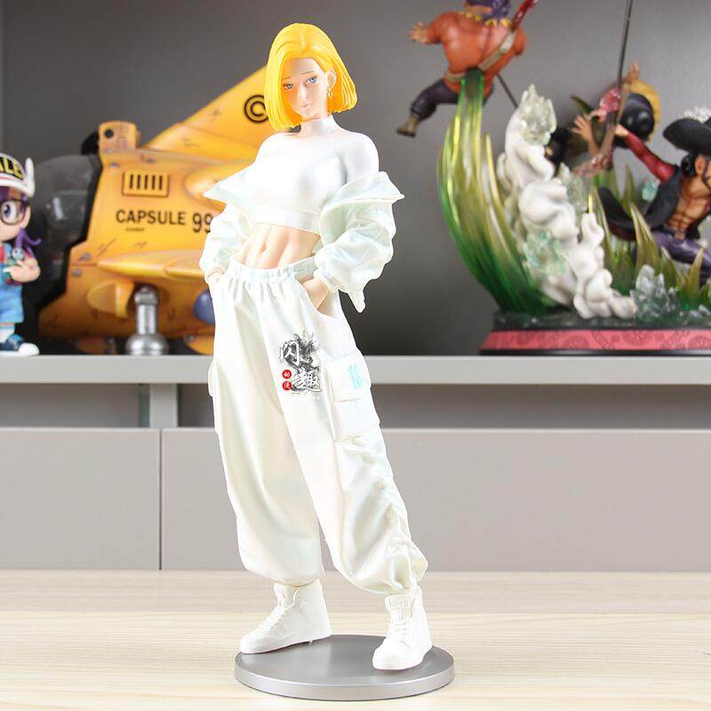 Dragon Ball Statue Broly Cyborg 18 Standing Figure Two-Dimensional Anime Girl Desktop Decoration Gift