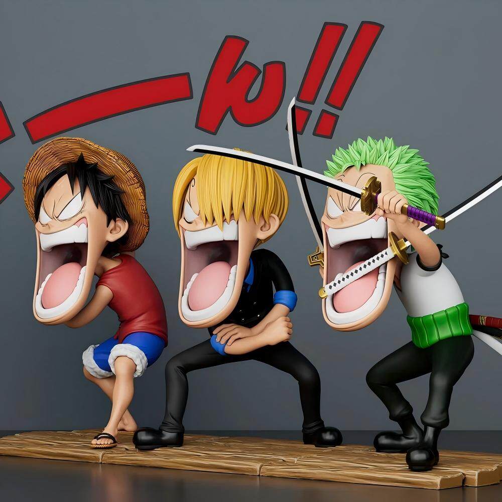 One Piece Hunger Trio Luffy Zoro Sanji Gk Figure Ornament Gift for Boyfriend's Birthday Graduation Boys Gift