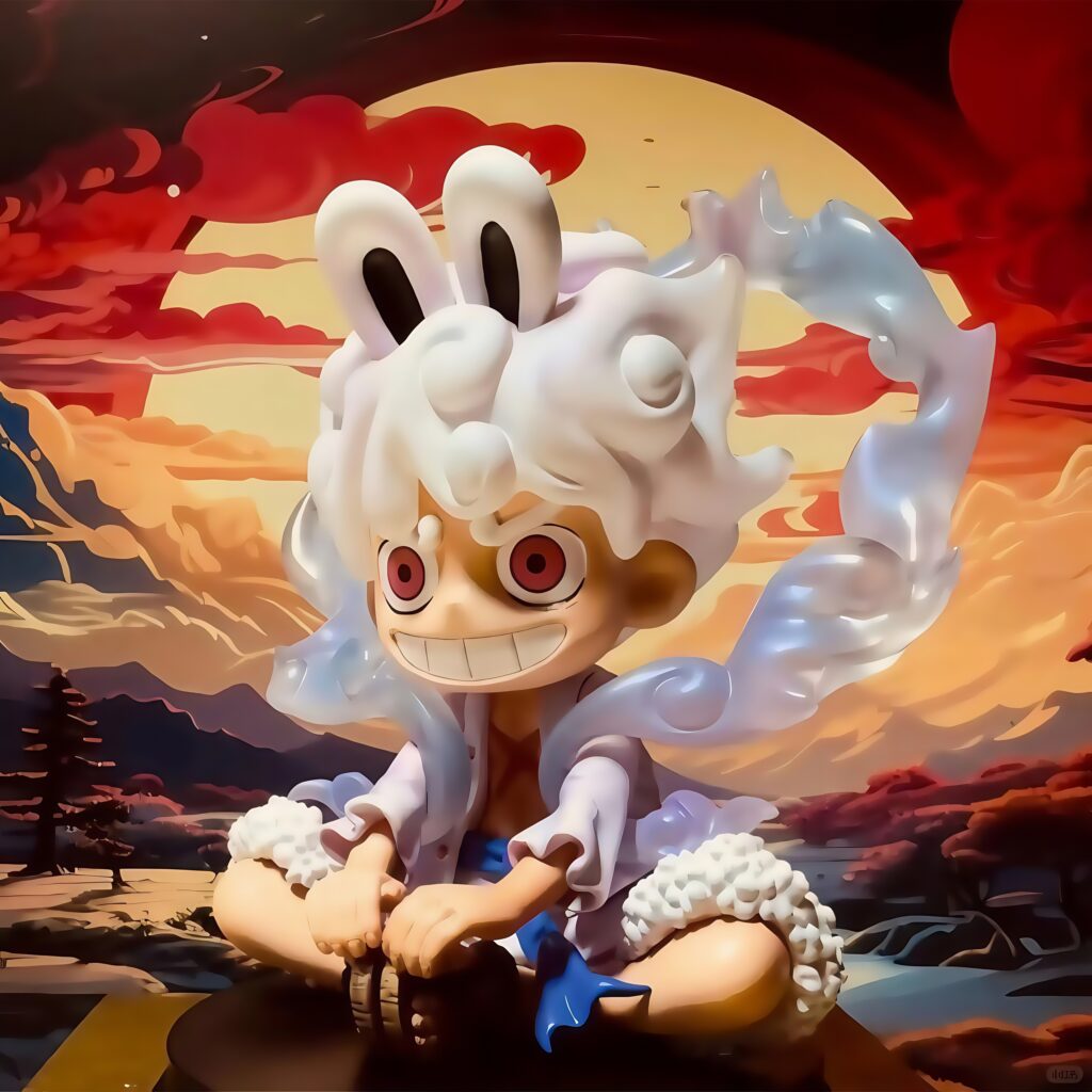 One Piece Figure Q Version Rabbit Nika Luffy Anime Two-Dimensional Case Figure Boy Gift Desktop Ornament