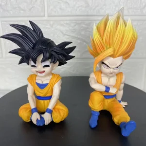 Dragon Ball Gk Series Super Saiyan Q Version Sitting Goku Anime Peripheral Figure Model Gift Ornament