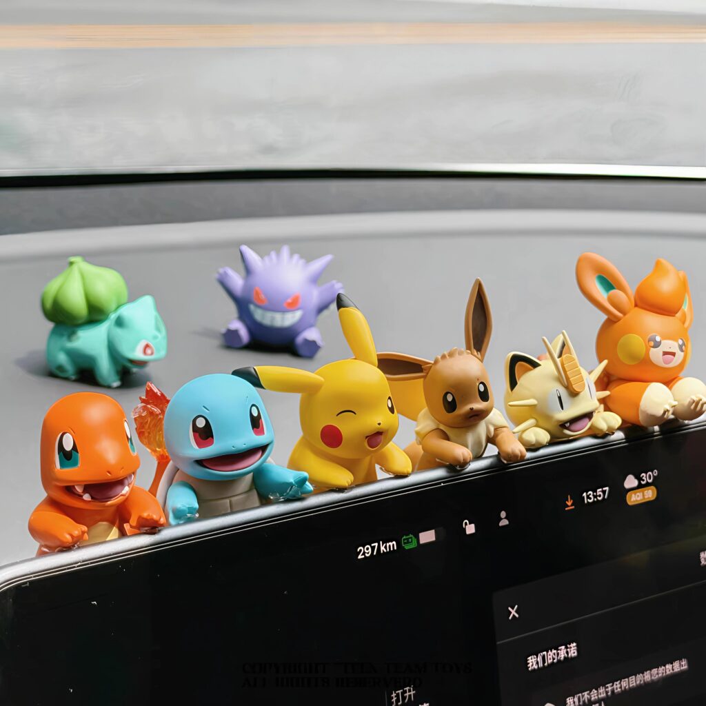 Authentic Pokémon Pikachu and Gengar Car Dashboard Screen Decoration Car Ornament