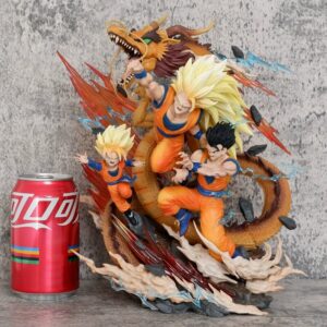 Dragon Ball Super Saiyan 3 Son Goku and Son Gohan Father-Son Anime Trendy Toy Statue Model Ornament Gift