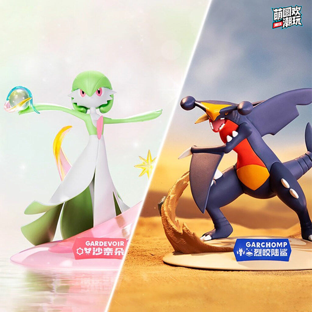 Playful Pokémon Gardevoir and Garchomp Figure Cartoon Merchandise Desktop Decoration Gift