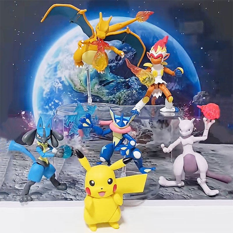 Authentic Lingdong Creative Action Figure Pokémon Toy for Boys, Movable Model Pikachu Charizard Figurine