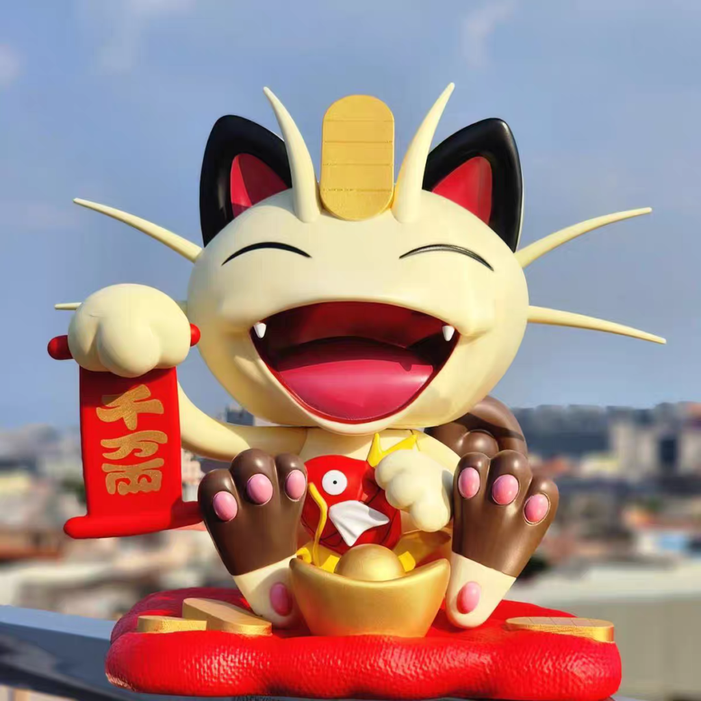 Fortune-Bringing Meowth, Squirtle, Psyduck, Charizard, Eevee, Pokémon Trendy Figurines, Opening Ceremony, Birthday Gift
