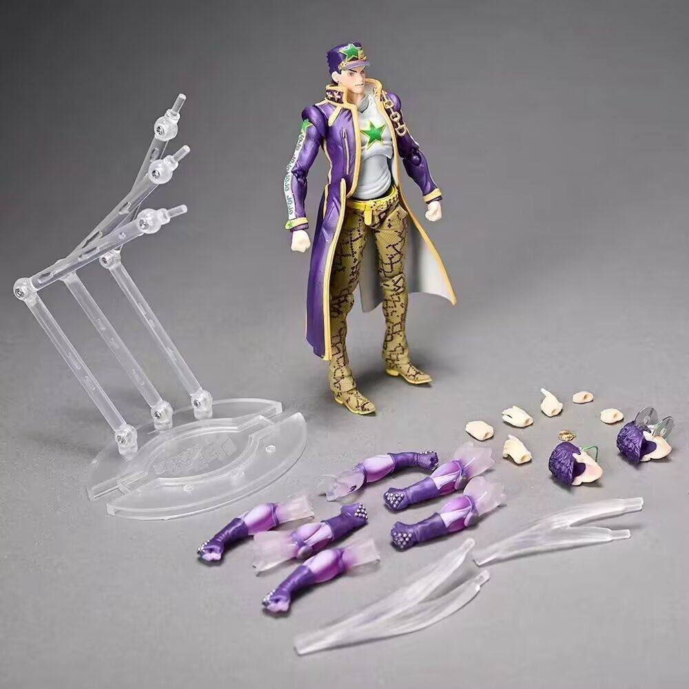 Jojo's Bizarre Adventure Platinum Star Kujo Jotaro Stand-In Blue Purple Articulated Action Figure Model Toy