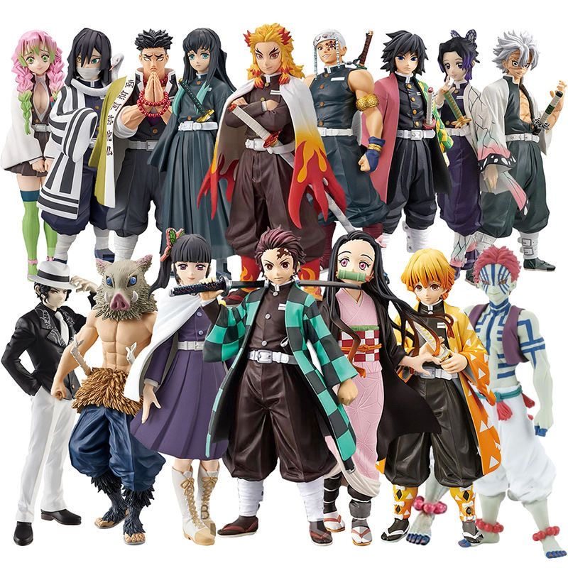 Demon Slayer: Kimetsu No Yaiba Tanjiro Kamado, Agatsuma Zenitsu, Nezuko Figurines, Anime Demon Blade, Case Decoration, Merchandise
