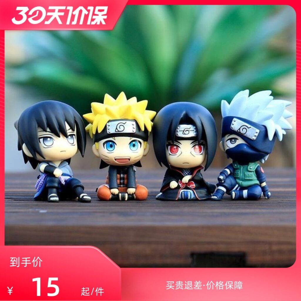 Anime Naruto Figure Uchiha Sasuke Itachi Naruto Kakashi Q Version Model Car Decoration Figurine Gift