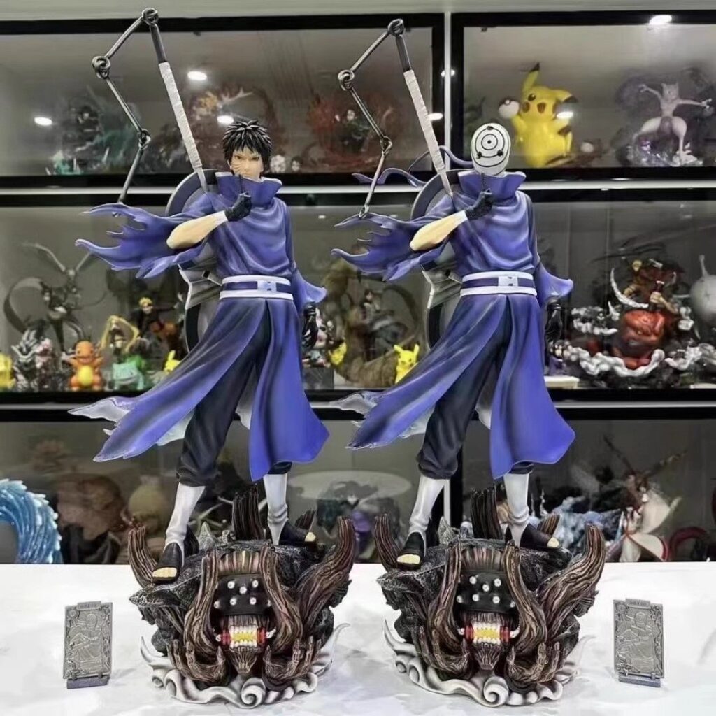 Naruto Figure Uchiha Madara Obito Double-Headed Crow Itachi Sasuke Statue Anime Model Ornament Merchandise