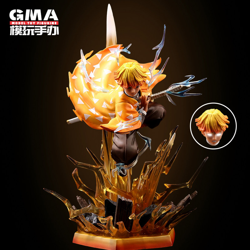 Demon Slayer Anime Gk Series Agatsuma Zenitsu, Kyojuro Rengoku, Inosuke Hashibira, Nezuko Figurine Model Statue Ornament