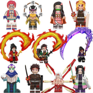 Demon Slayer: Kimetsu No Yaiba Compatible with Le Renzai Infinite Anime Merchandise, Tanjiro, Butterfly Shinobu, Educational Domestic Building Blocks, High-Quality Toys