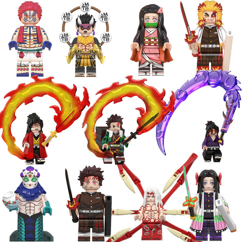 Demon Slayer: Kimetsu No Yaiba Compatible with Le Renzai Infinite Anime Merchandise, Tanjiro, Butterfly Shinobu, Educational Domestic Building Blocks, High-Quality Toys