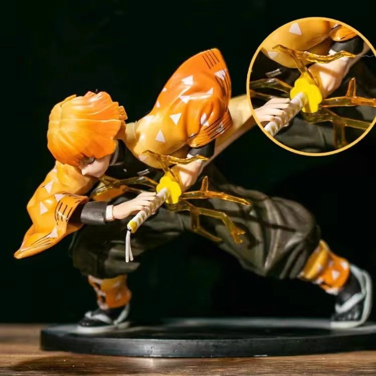 Demon Slayer Figure for Boys, Agatsuma Zenitsu, Nezuko, Tanjiro, Demon Blade Ornament, Peripheral Doll Gift