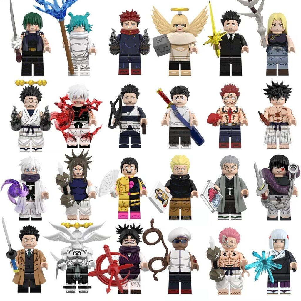 Jujutsu Kaisen Action Figures Compatible with Leqi, Gojo Satoru, Yuji Itadori, Megumi Fushiguro, Nobara Kugisaki, High-Quality Building Block Toys