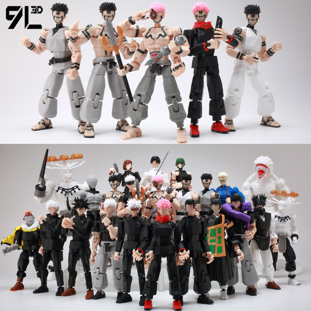 Hakui Jujutsu Kaisen 9L 3D Printed Multi-Jointed Action Figure Lucky 13t13 Anime Figure Model Toy