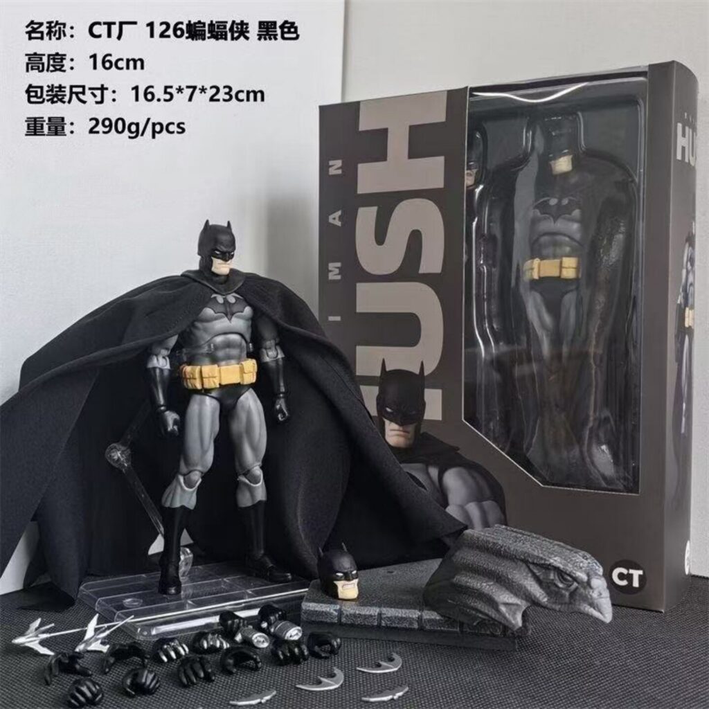 In-Stock Domestic Ct Factory Dc Justice League Maf126 Comic Version Batman Black Jointed Action Figure Model