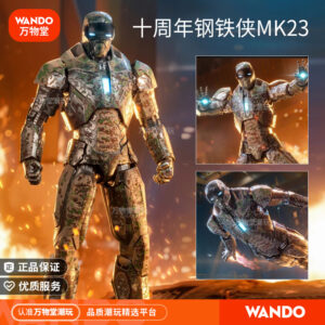 Movable Iron Man Mk23 Action Figure with Articulated Joints, Shadow Desert Armor, Authentic Toy, Marvel Mark Doll