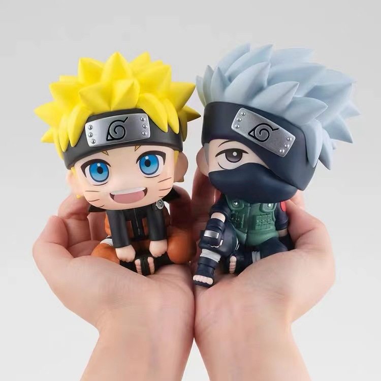 Naruto Figure Q Version Sitting Posture Naruto Anbu Kakashi Itachi Anime Peripheral Model Doll Ornament Gift