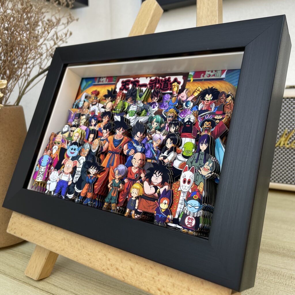 Dragon Ball Family Portrait 3D Painting by Akira Toriyama, Goku Super Saiyan Figure, Peripheral Merchandise, Birthday Gift, Display Stand