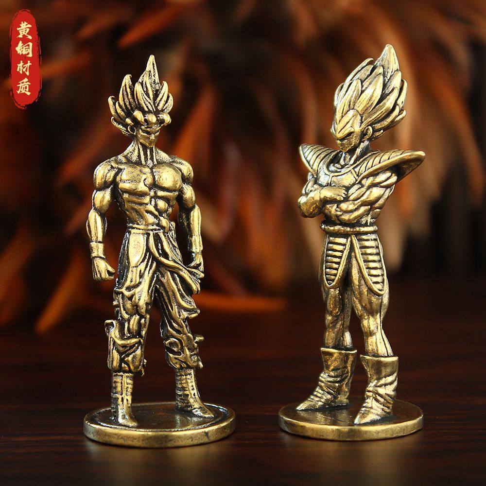 Brass Vegeta Prince Dragon Ball Figure Metal Model Saiyan Son Goku Anime Simulation Model Ornament