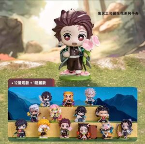 Demon Slayer Blind Box Birth Flower Tanjiro Nezuko Zenitsu Gyutouji Inosuke Figure Peripheral Model Ornament Gift