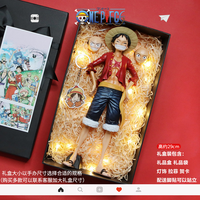 One Piece Figure Luffy Zoro Sanji Chopper Ace Q Version Doll Japanese Model Ornament Peripheral Birthday Gift