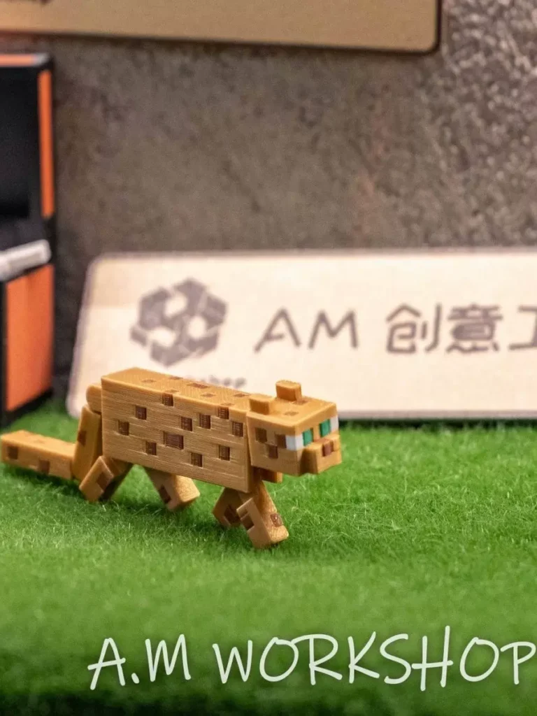 Minecraft Leopard Cat Figurine Movable Fridge Magnet Keychain 3D Printed Desktop New Product Internet Sensation