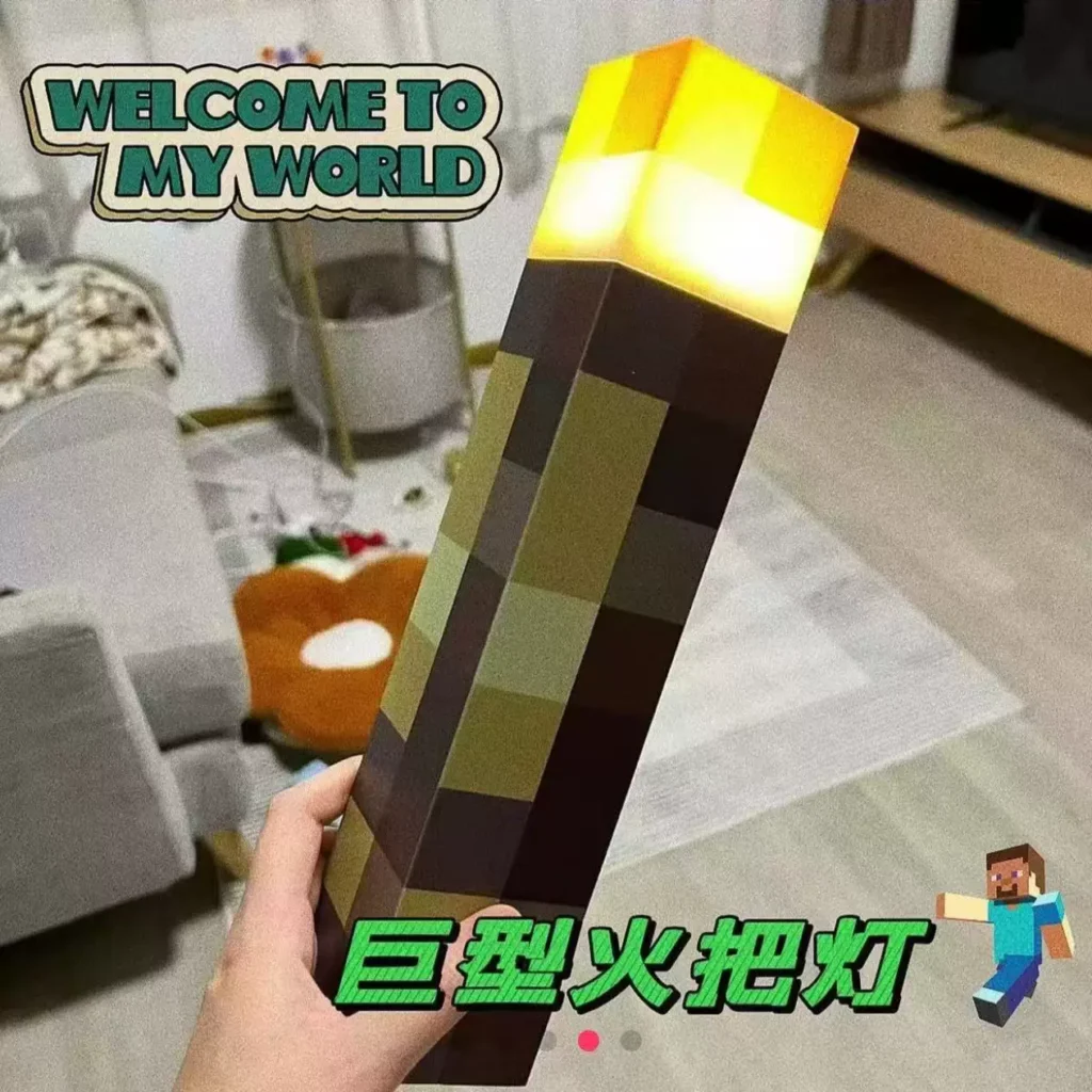Minecraft Torch Lamp Mc Game Peripheral Toys Potion Bottle Lava Ore Night Light Ornament Birthday Gift
