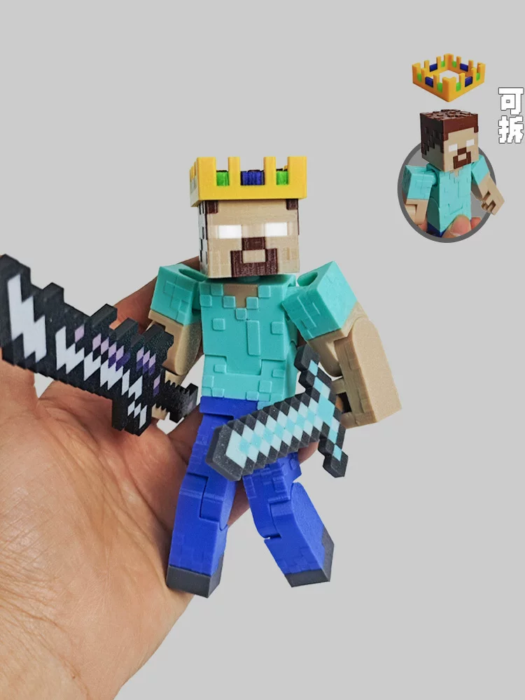Him Minecraft Full-Body Action Figure 3D Printed Toy Children's Gift Present