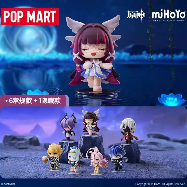 Popmart Genshin Impact Carnival Reunion Q Version Series Figures Blind Box Trendy Toys Desktop Ornaments Gifts