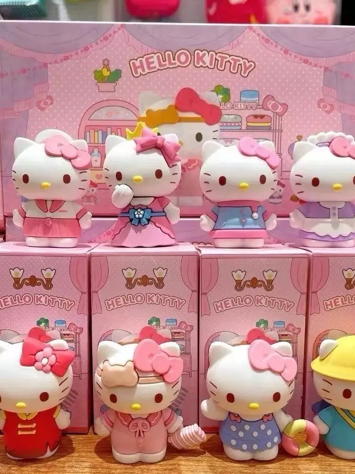 Hello Kitty Dress-Up Diary Series Blind Box Kt Cat Figurine Healing Desktop Ornament Doll Girl's Birthday Gift