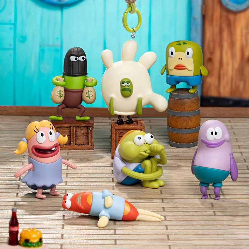 Authentic X11 Spongebob Squarepants Bikini Bottom Little Fishman Series Handmade Figure Backpack Pendant Blind Box Birthday Gift