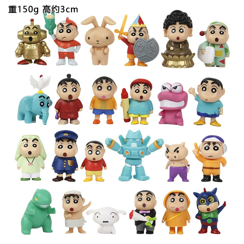 New Anime Shin-Chan Figurine Mini Wax Creative Car Desktop Decoration Trendy Toy Cake Topper Small Gift