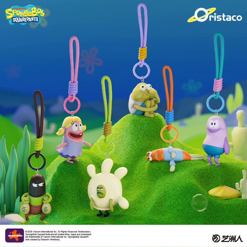 X11 Spongebob Bikini Bottom Fishman Pendant Blind Box Trendy Toy Figurine Pendant Gift for Girls