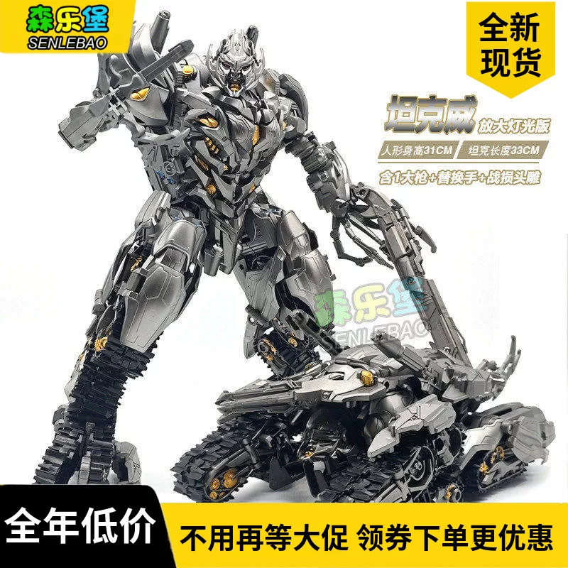 Stone Deformation Toy Tank Movie Version Enlarged Optimus Prime with Lights Transformers Robot Model Boy's Action Figure