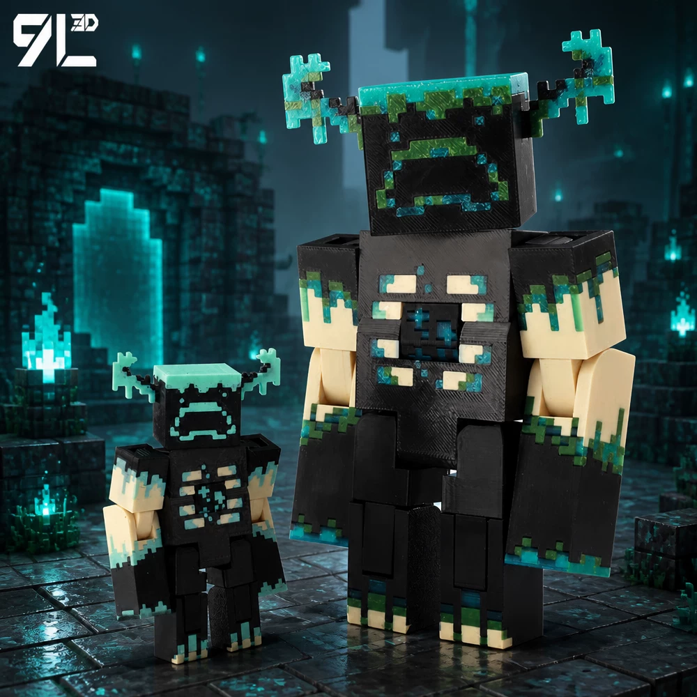 Defender Model Minecraft Mc9L3D Printed Pixel Style Articulated Action Figure Ornament Toy Gift