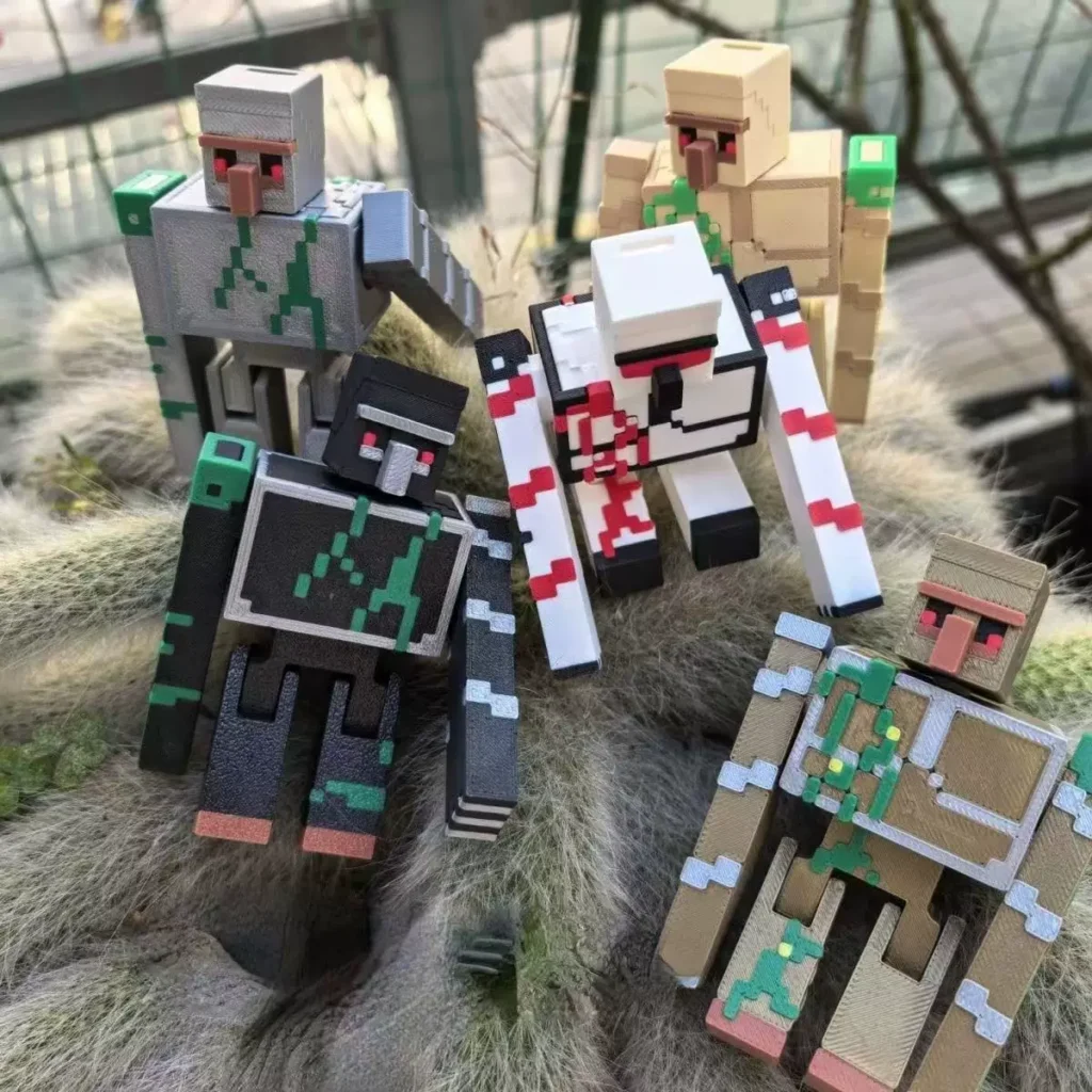 Mc Minecraft Iron Golem Pixel-Style Game Peripheral Figurine Model Ornament Gift 3D Printed Movable Action Figure